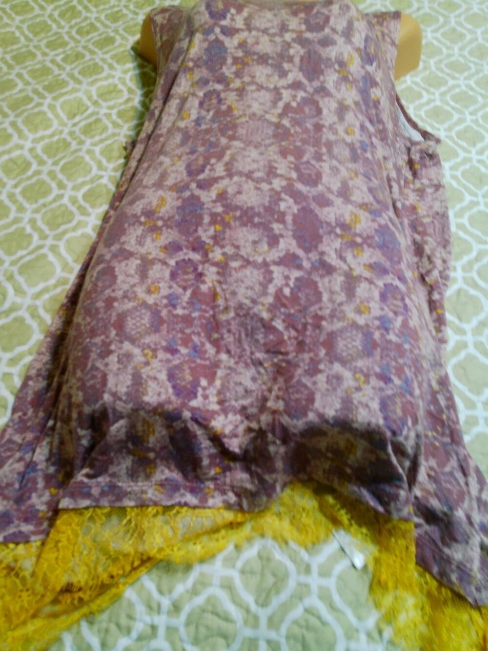 LOGO by Lori Goldstein TANK DRESS WITH LACE GOOD CONDITION SIZE XL - Picture 3 of 4